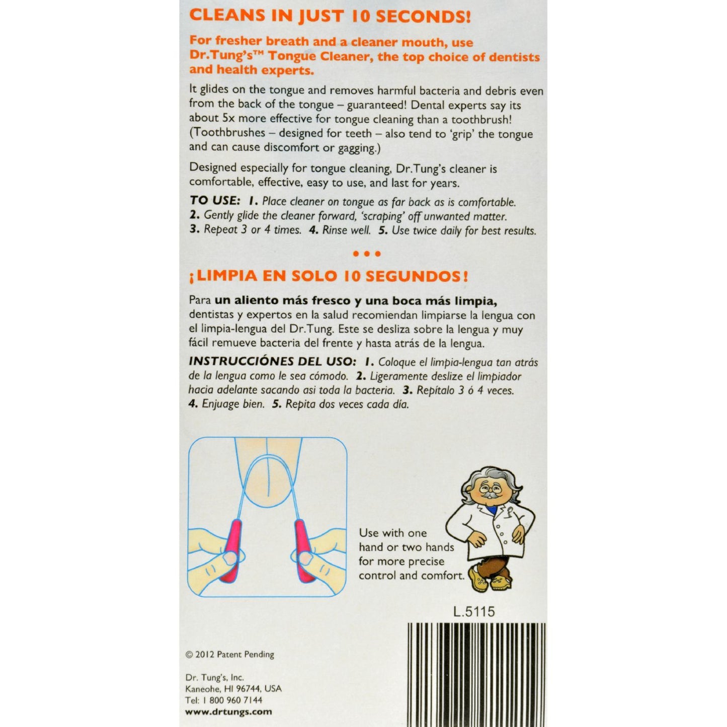 Dr. Tungs Stainless Steel Tongue Cleaner - 1 Tongue Cleaner - Case of 12