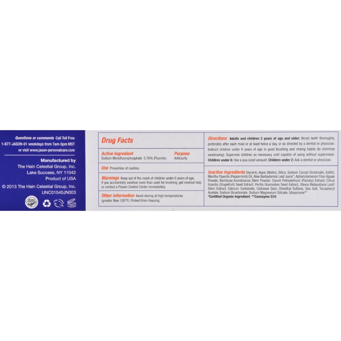 Jason PowerSmile All Natural Whitening CoQ10 Tooth Gel - 6 oz