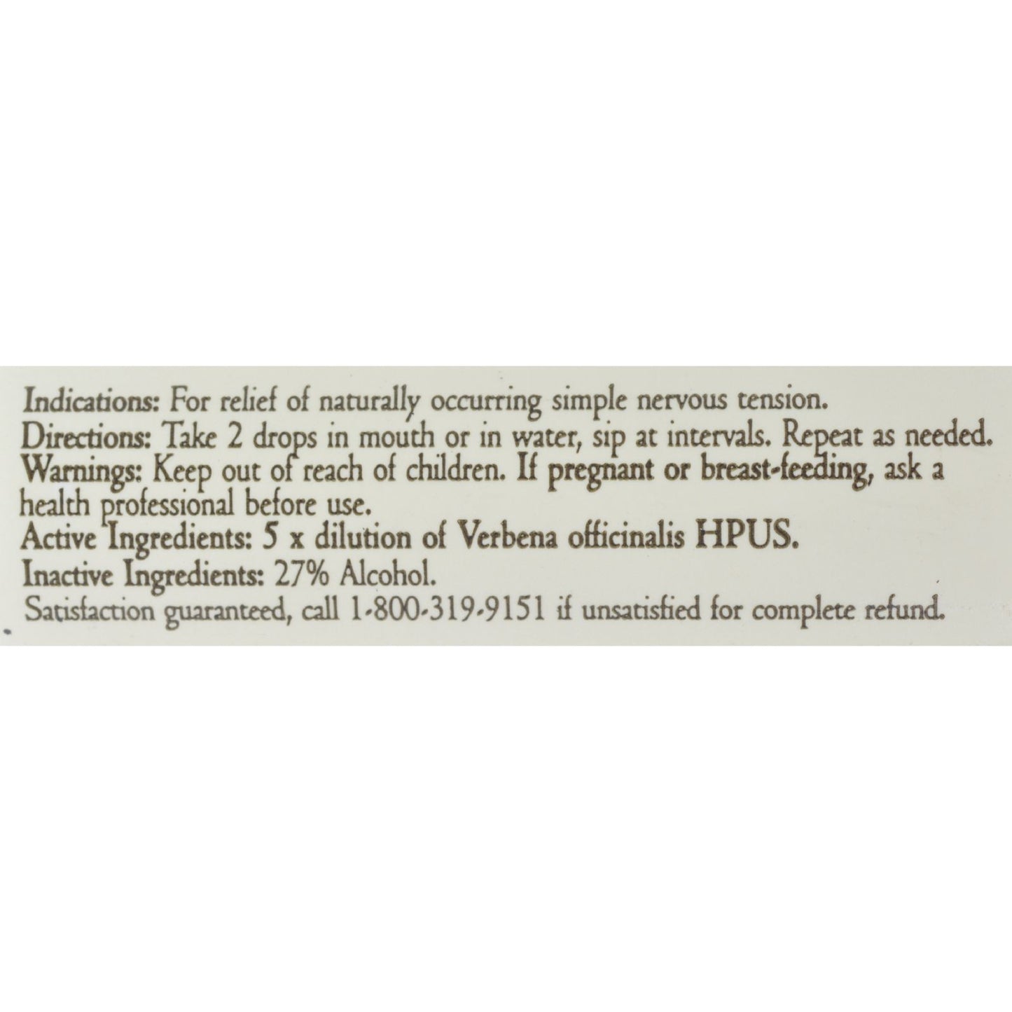Bach Flower Remedies Essence Vervain - 0.7 fl oz