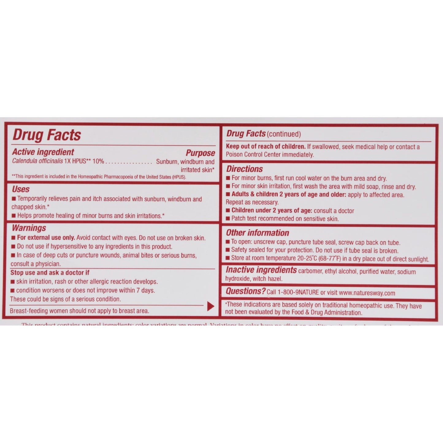 Boericke and Tafel - Califlora Calendula Gel - 2.75 oz