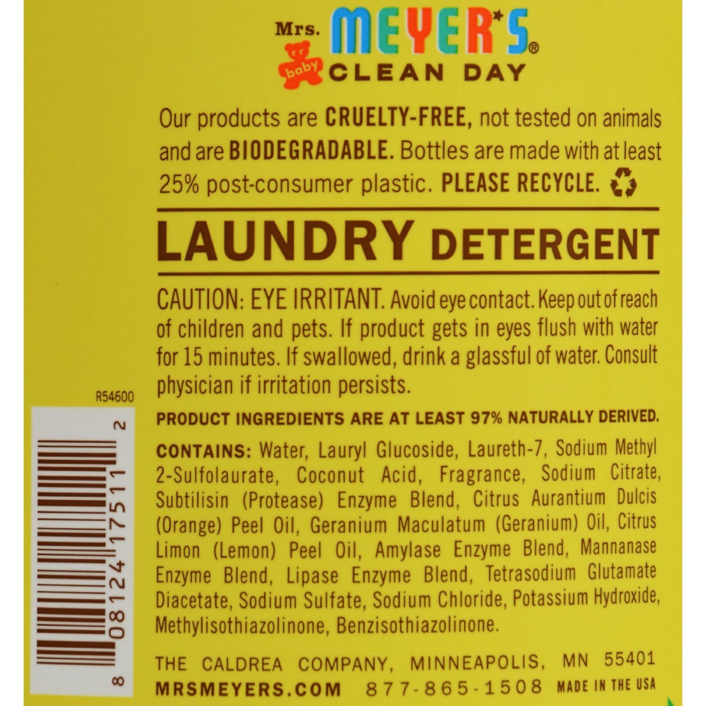 Mrs. Meyer's Clean Day - 2X Laundry Detergent - Baby Blossom - Case of 6 - 64 oz