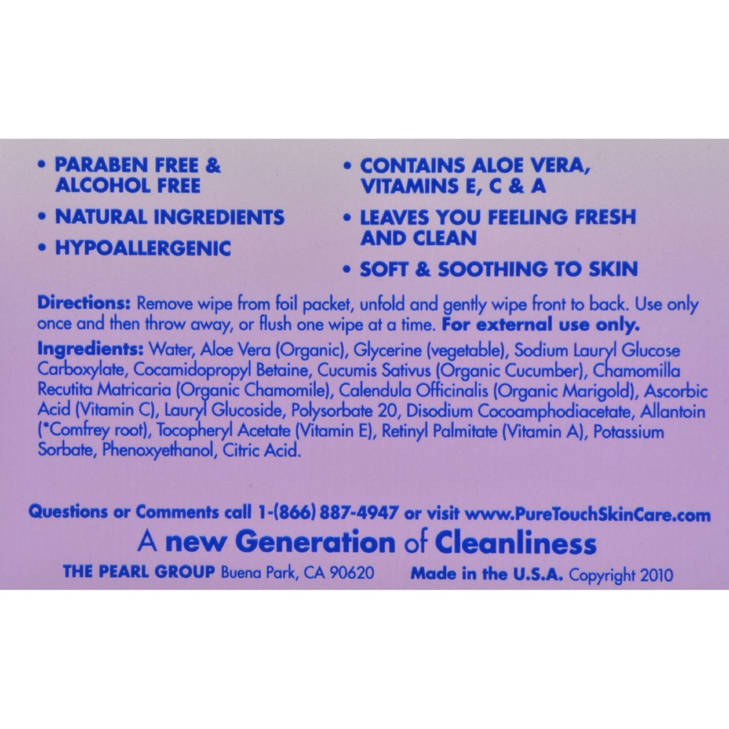 Puretouch Feminine Wipes Flushable - 24 Wipes