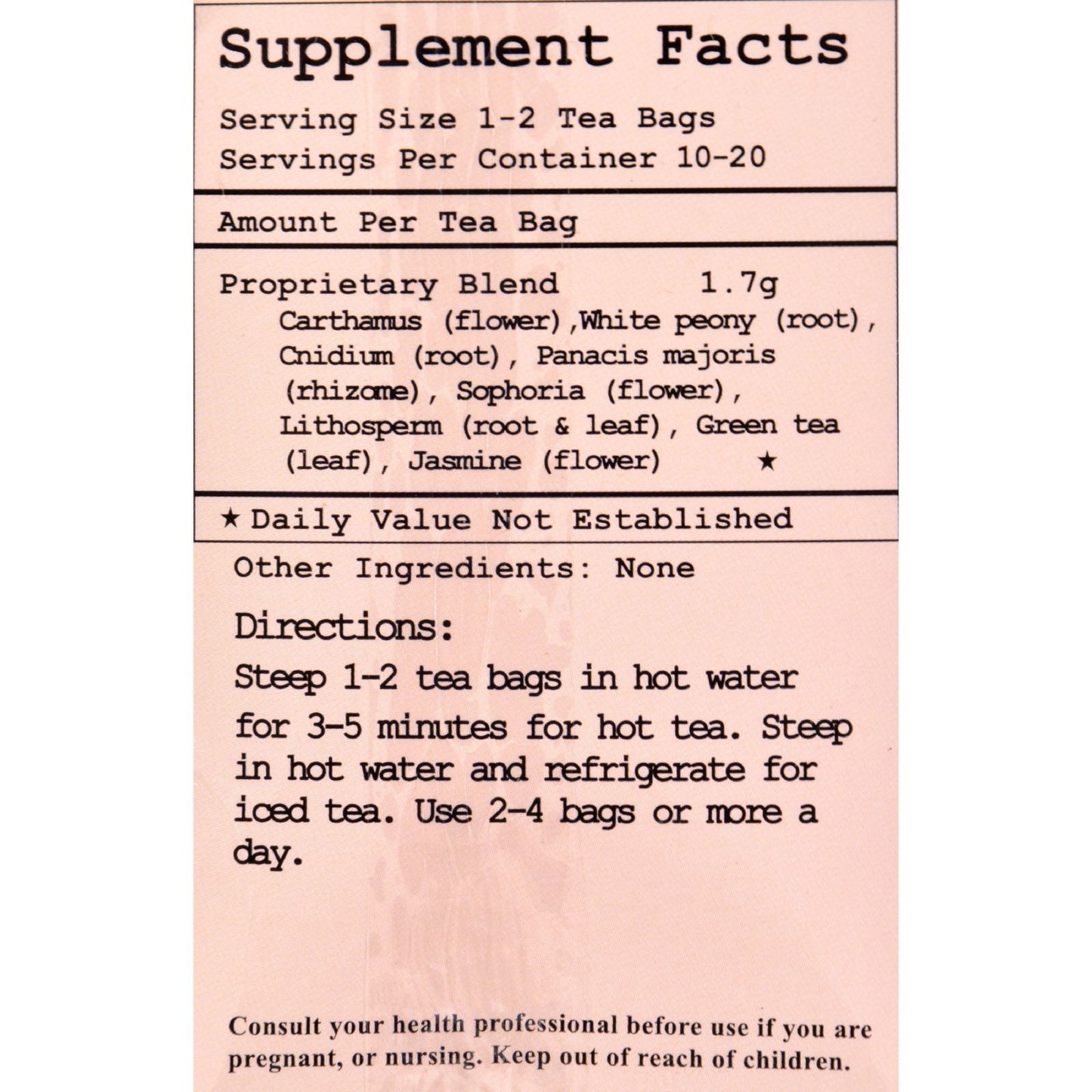 Health King Medicinal Teas Blood Tonifier and Circulator Herb Tea - 20 Tea Bags