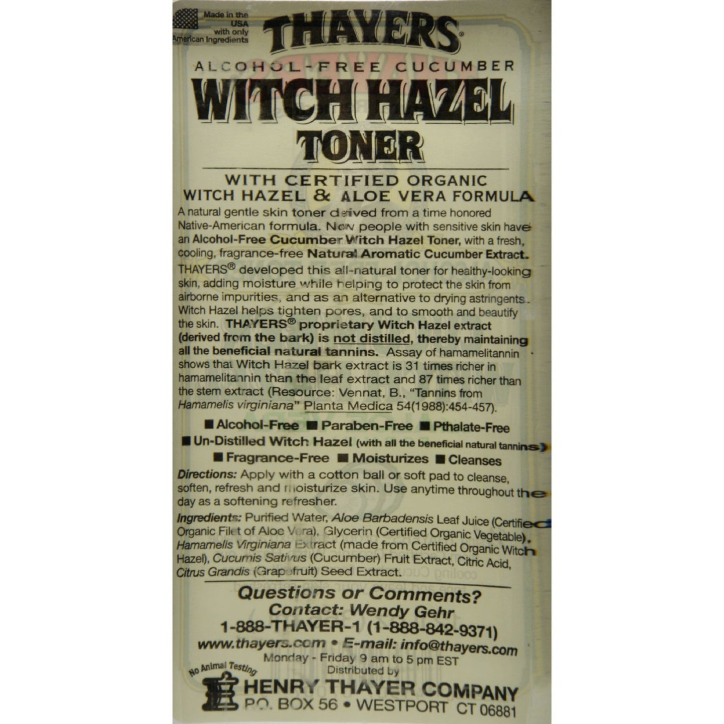 Thayers Witch Hazel with Aloe Vera Cucumber - 12 fl oz