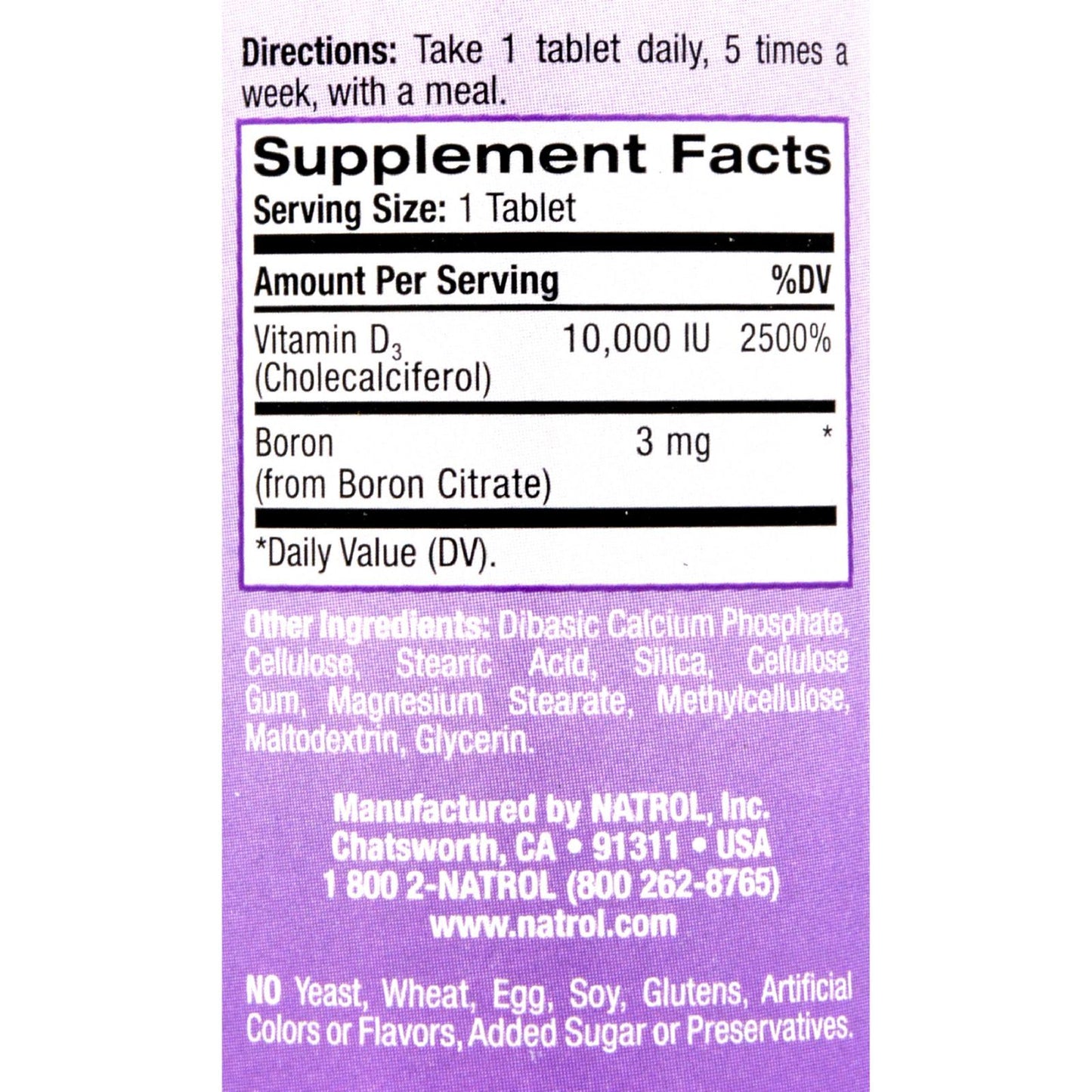 Natrol Vitamin D3 - 10000 IU - 60 Tablets