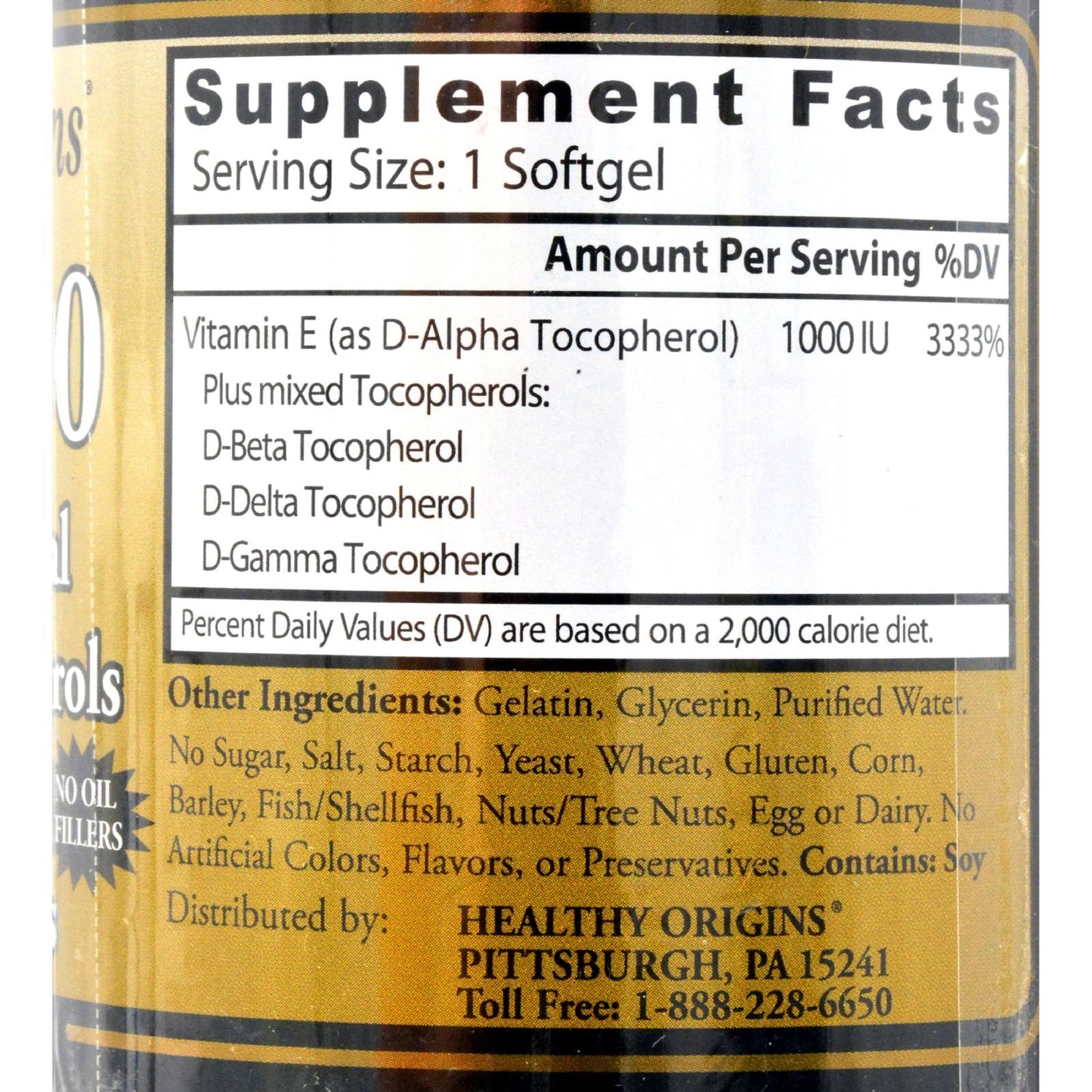 Healthy Origins E-1000 - 1000 IU - 120 Softgels