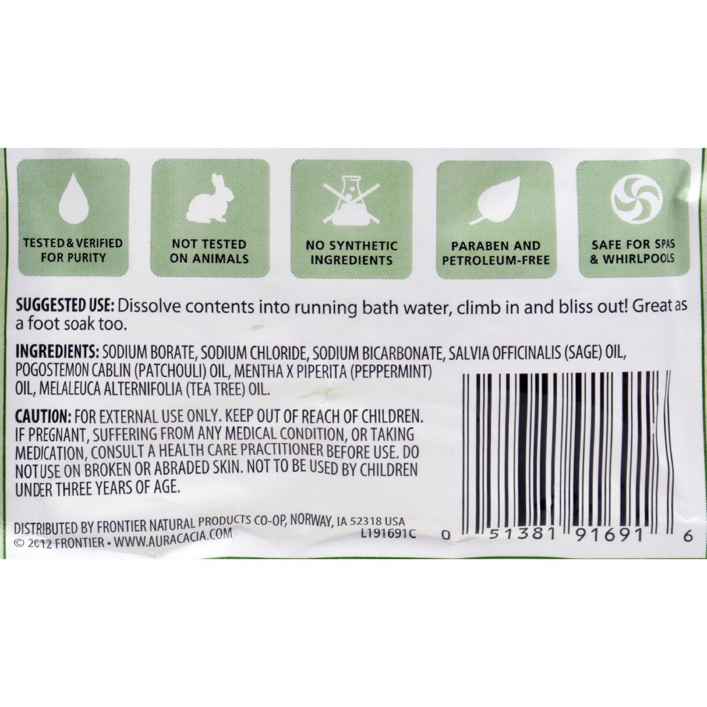 Aura Cacia - Aromatherapy Mineral Bath Balancing Sage - 2.5 oz - Case of 6