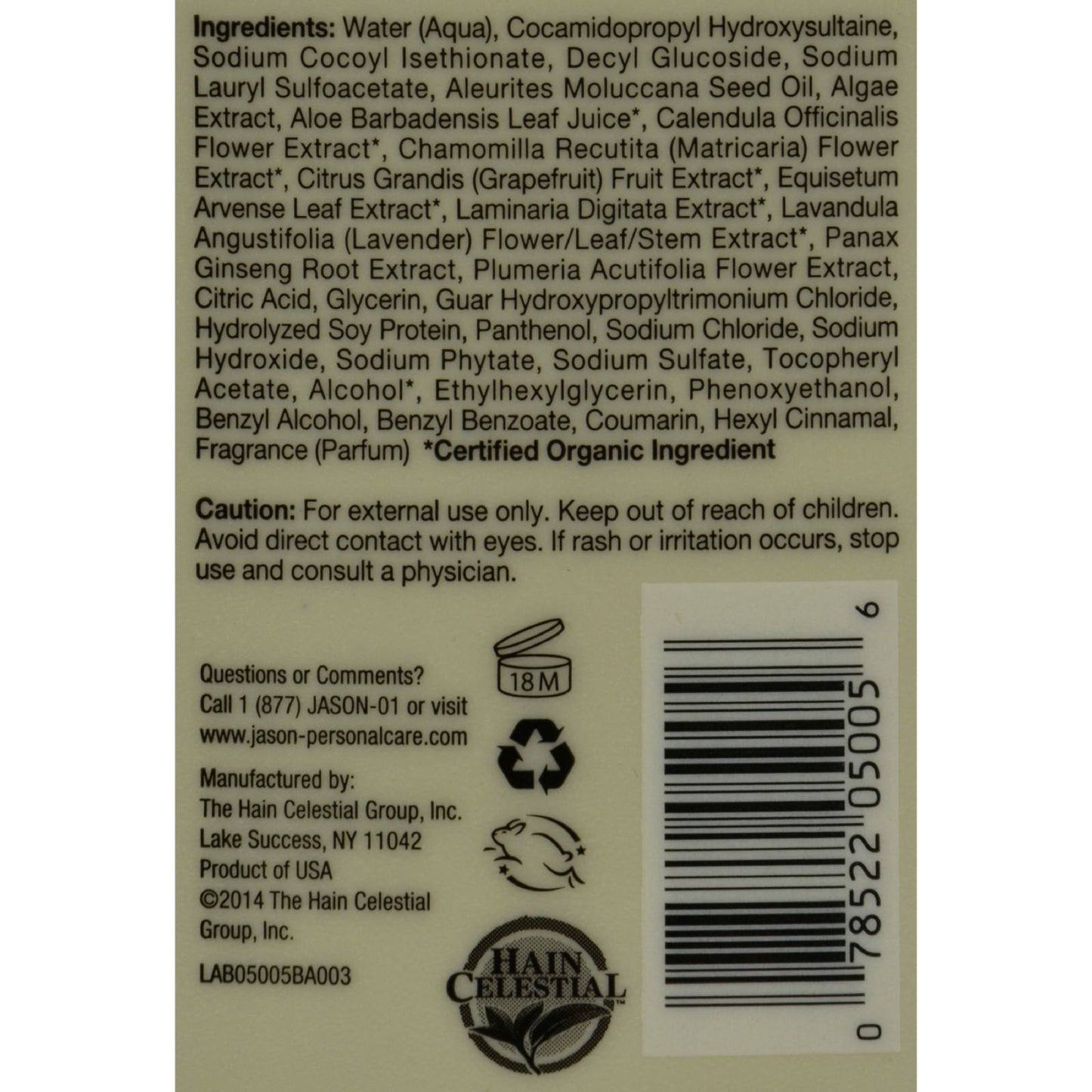 Jason Pure Natural Shampoo Sea Kelp - 16 fl oz
