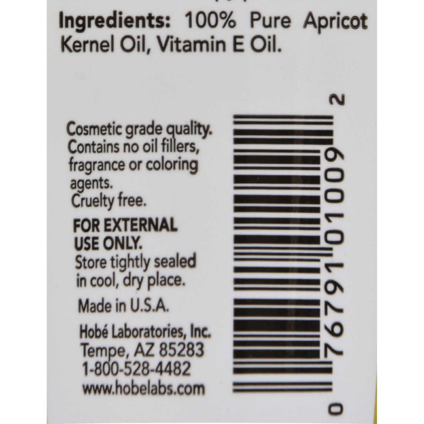Hobe Labs Apricot Kernel Oil - 4 fl oz