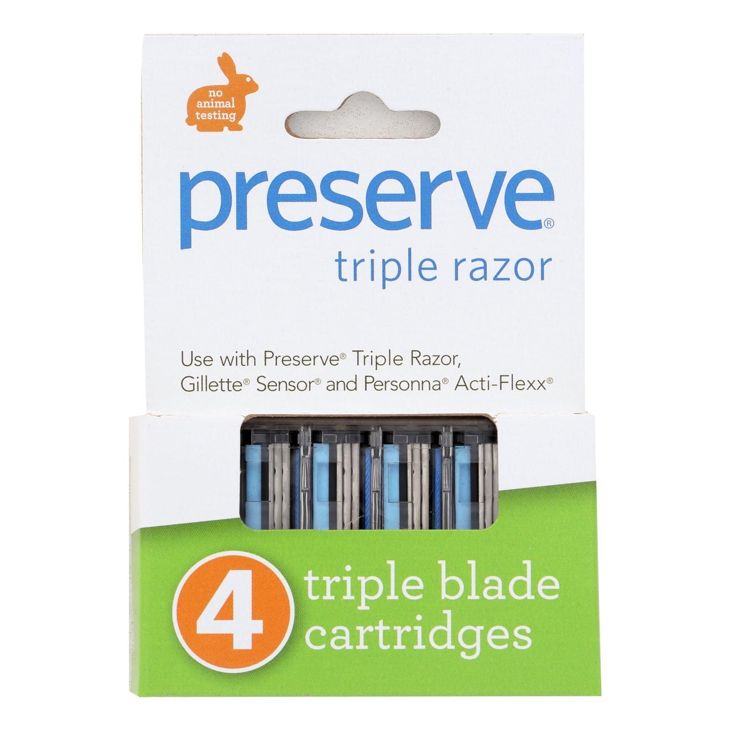 Preserve Triple Blade Refills - Case of 6 - 4 Packs
