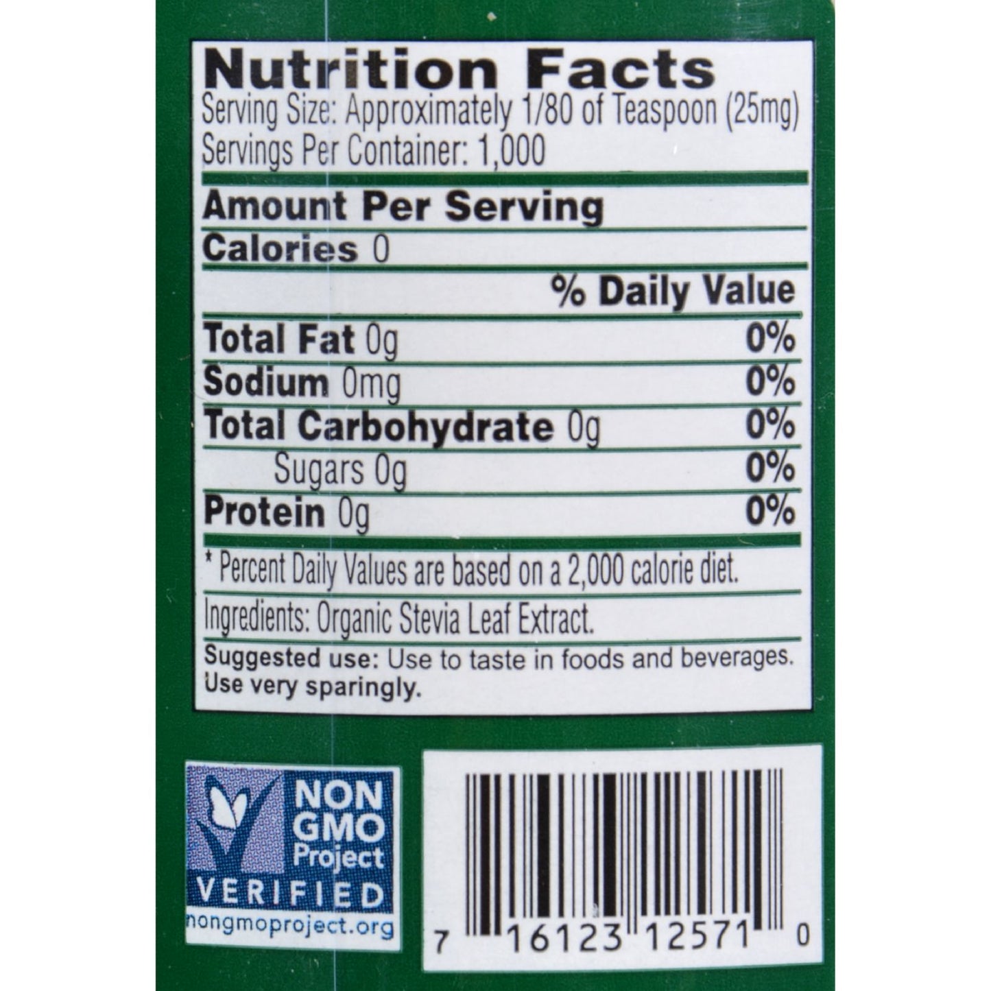Sweet Leaf Stevia Extract - 0.9 oz