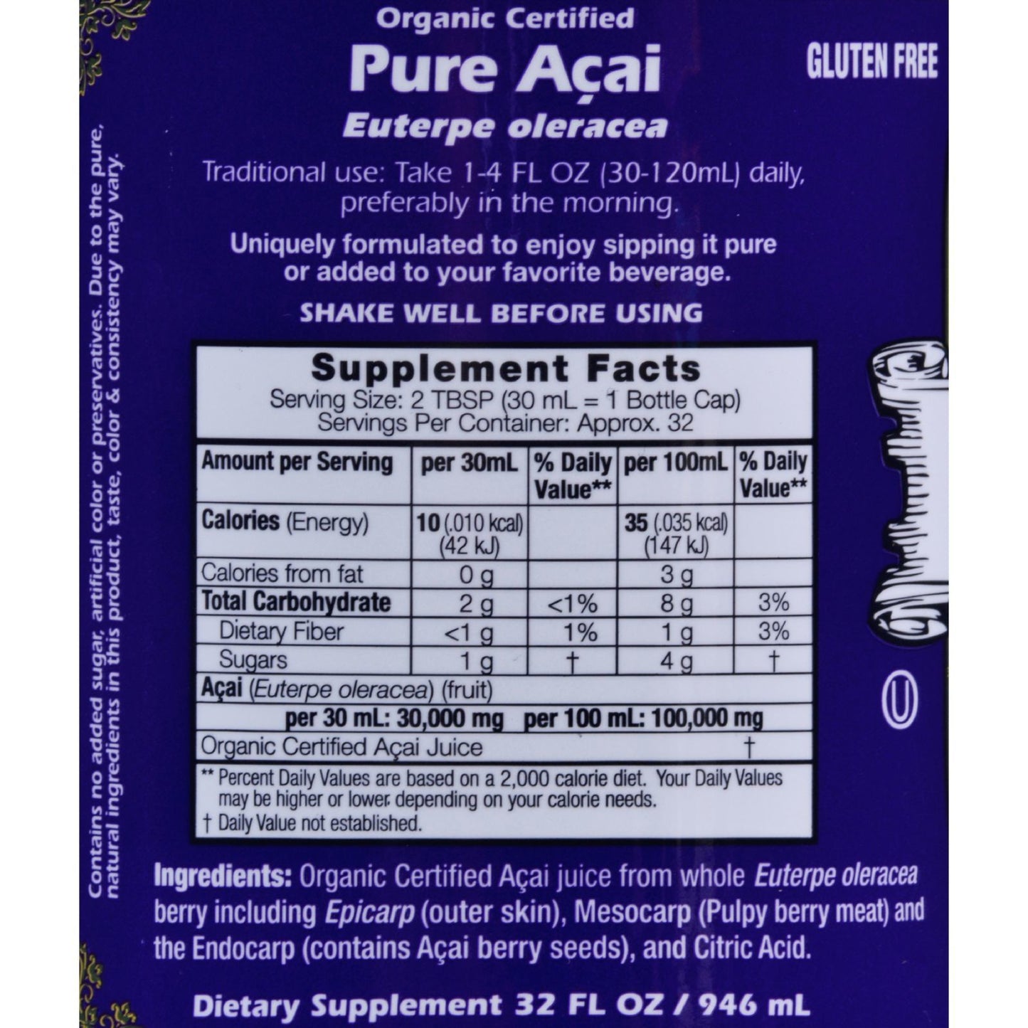Dynamic Health Organic Acai Gold - 32 fl oz