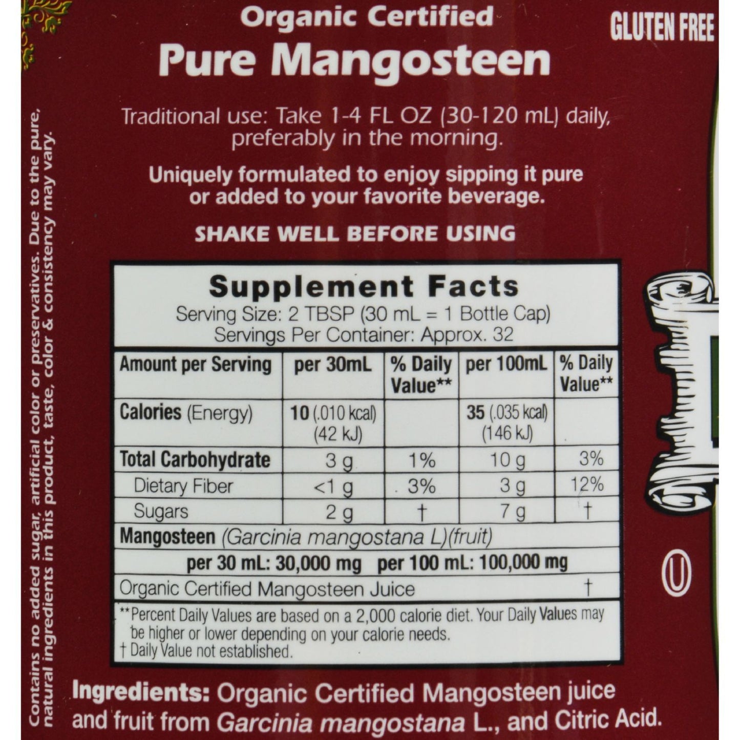 Dynamic Health Organic Certifiied Mangosteen Gold - 32 fl oz