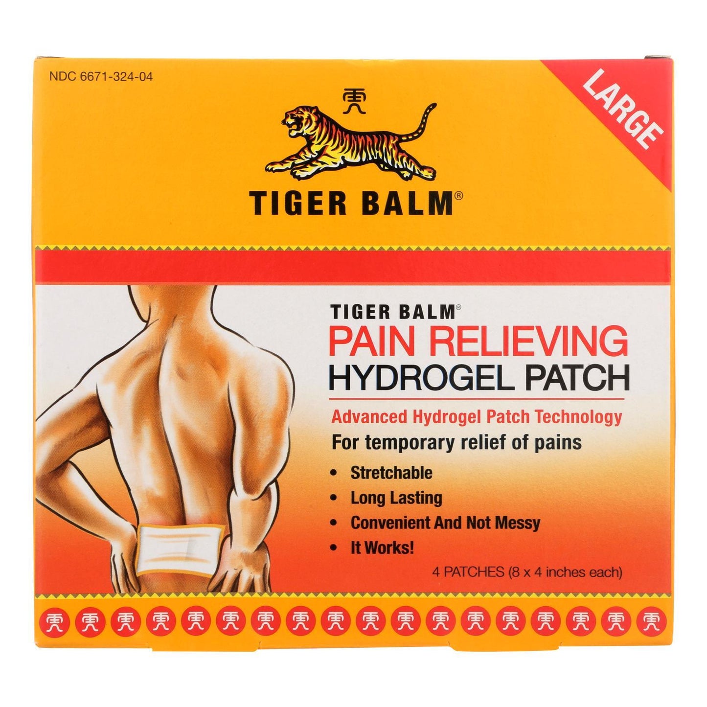 Tiger Balm Pain Relieving Large Patches - Case of 6 - 4 Pack