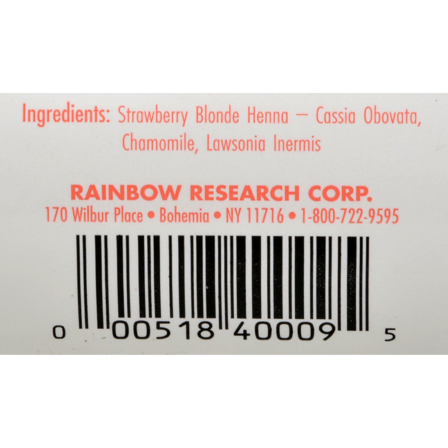 Rainbow Research Henna Hair Color and Conditioner Persian Strawberry - 4 oz