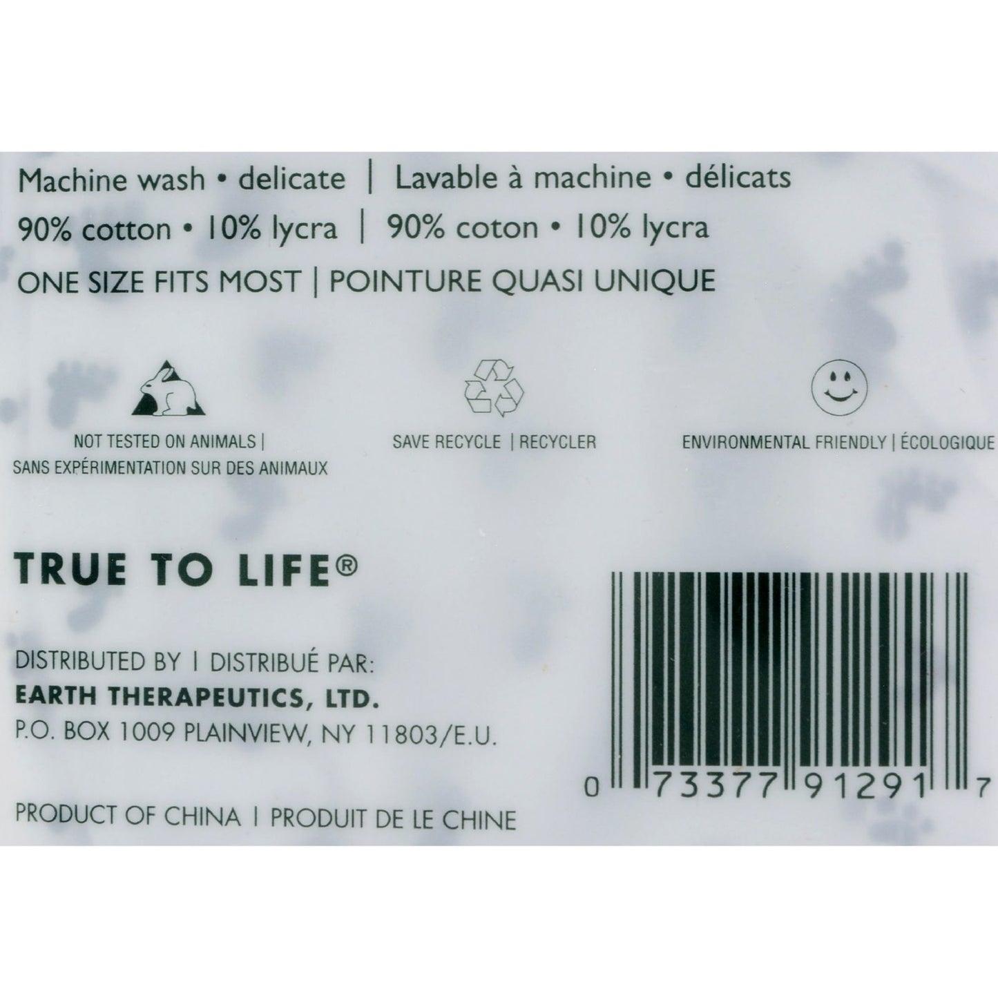Earth Therapeutics Moisturizing Foot Sock - White with Footprints - 1 Pair