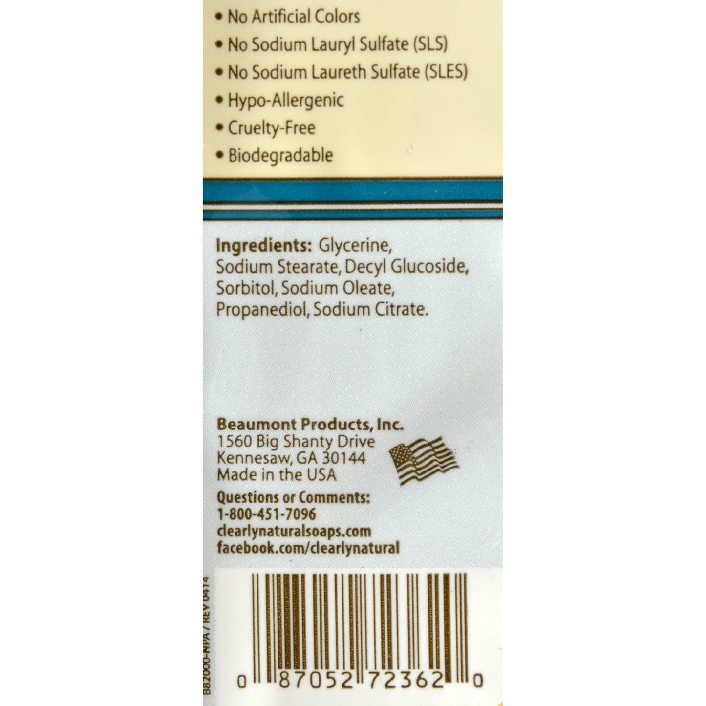 Clearly Natural Bar Soap - Unscented - 3 Pack - 4 oz