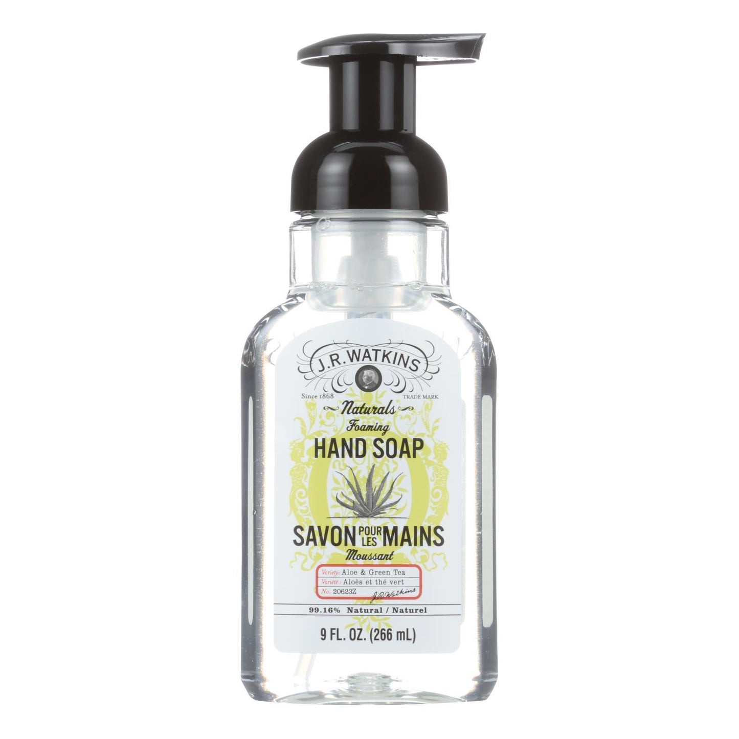 J.R. Waktins Hand Soap - Foam - Aloe & Green Tea - Case of 6 - 9 fl oz