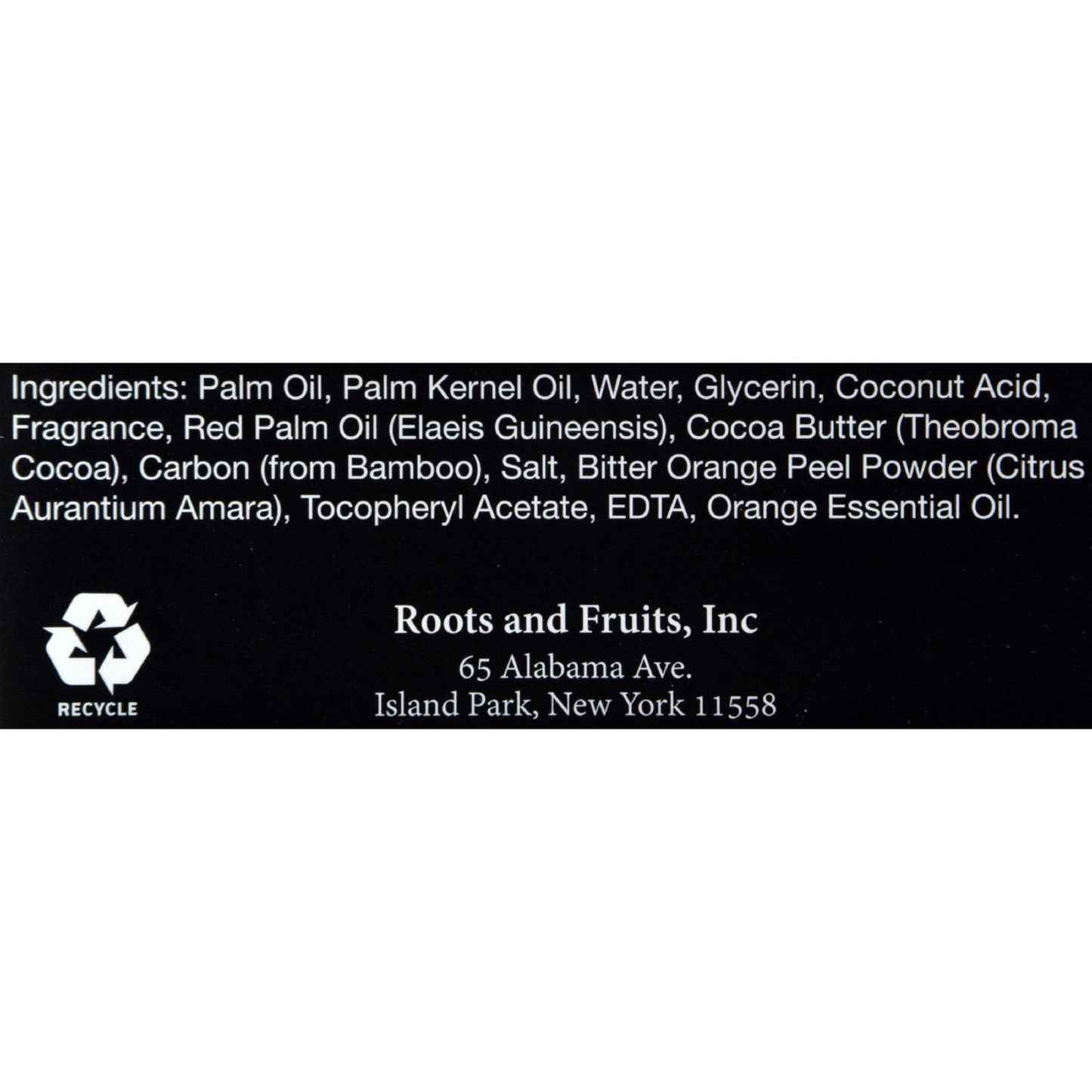 Roots and Fruits Bar Soap - Black Soap - Cocoa Butter and Orange Peel - 5 oz