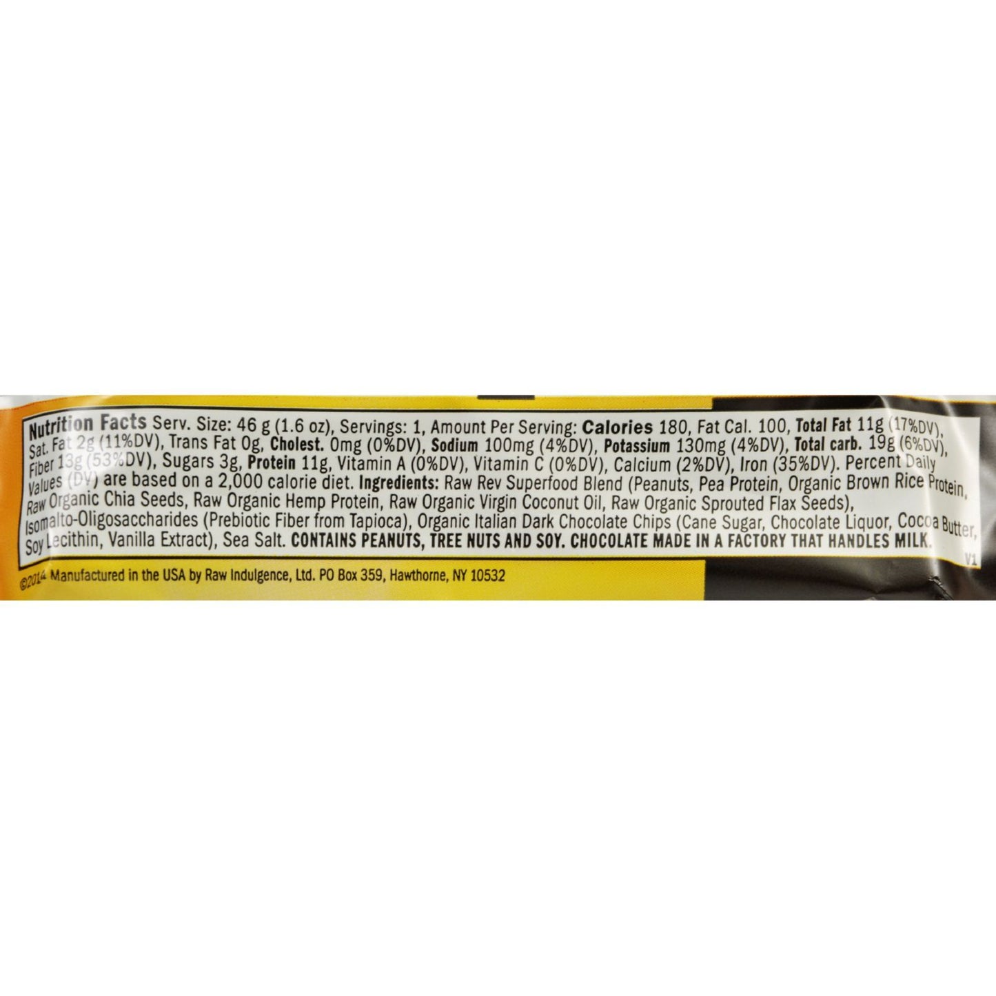 Raw Revolution Glo Bar - Peanut Butter Dark Chocolate and Sea Salt - 1.6 oz - Case of 12