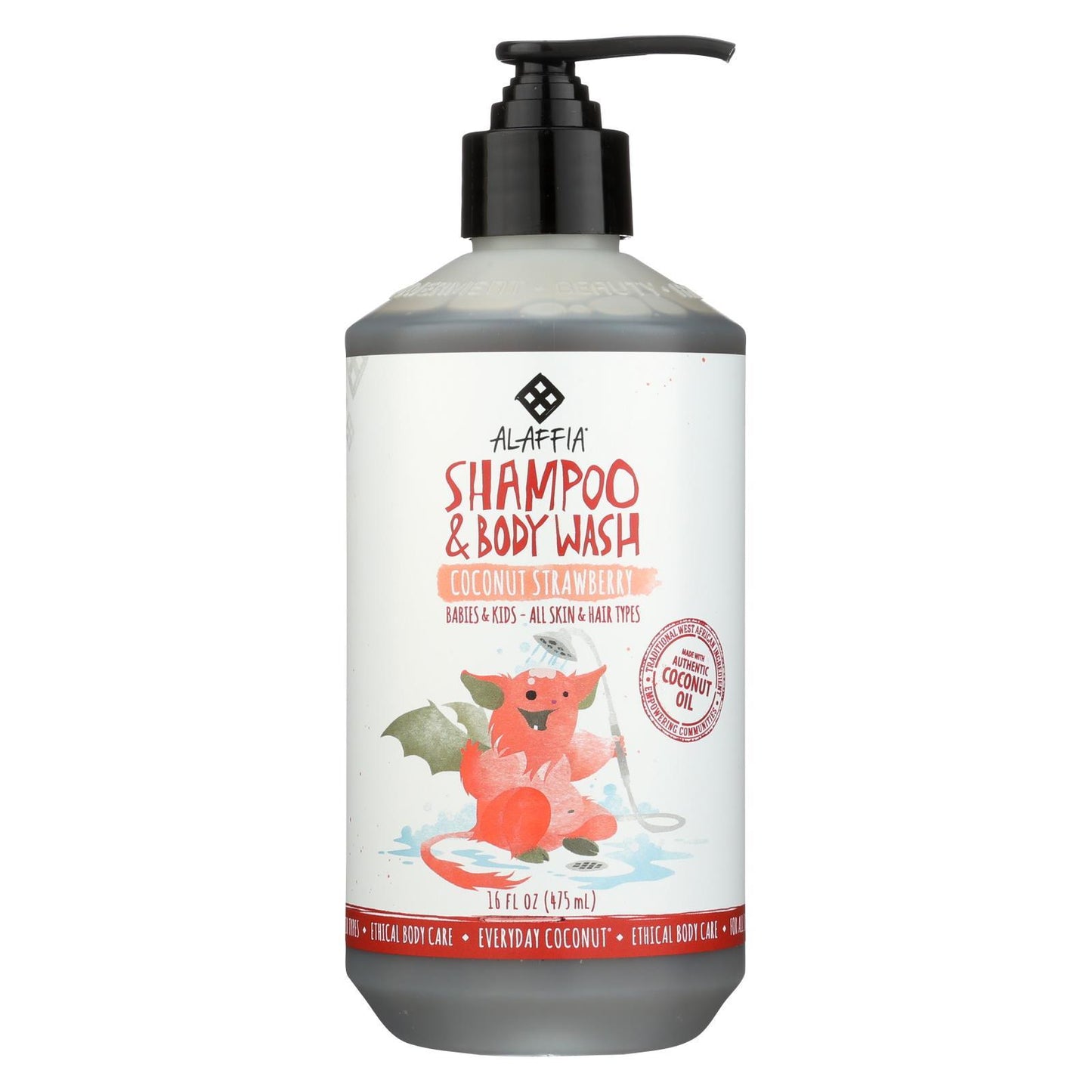 Alaffia - Everyday Shampoo and Body Wash - Coconut Strawberry - 16 fl oz.