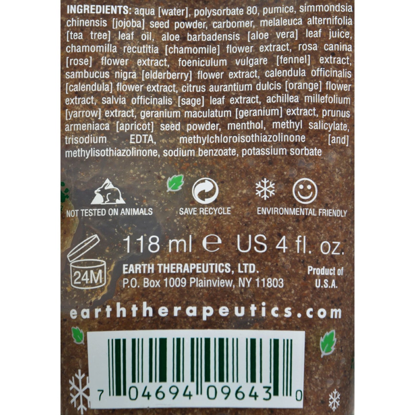 Earth Therapeutics Refreshing Foot Scrub Wild Mint - 4 fl oz