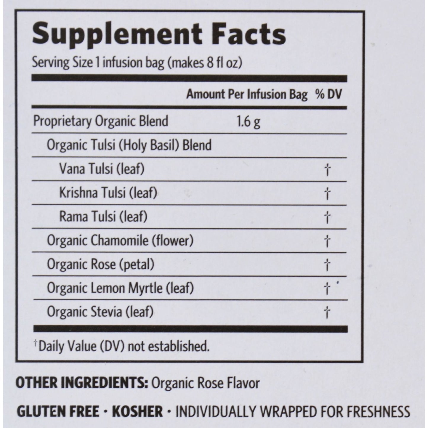 Organic India Tulsi Tea Sweet Rose - 18 Tea Bags - Case of 6