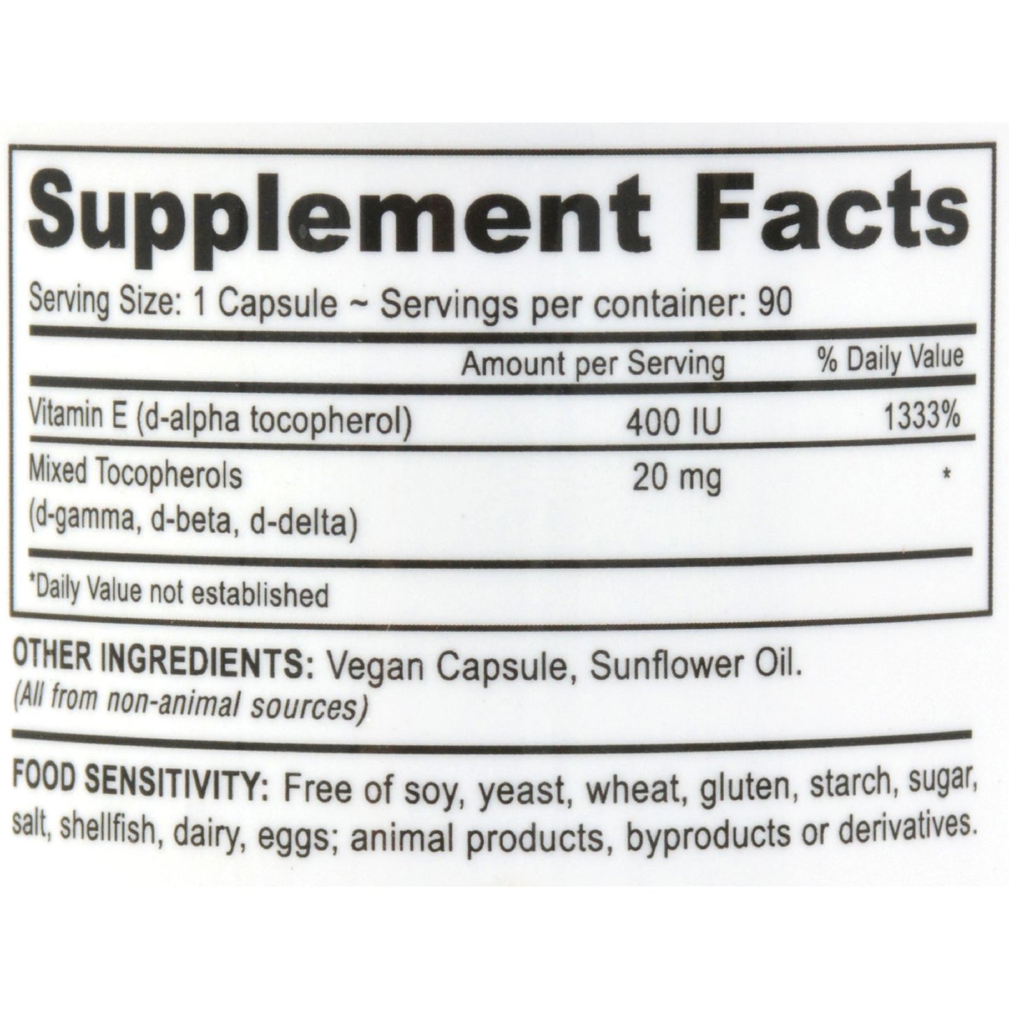 Deva Vegan Vitamins - Vitamin E with Mixed Tocopherols - 400 IU - 90 Vegan Capsules