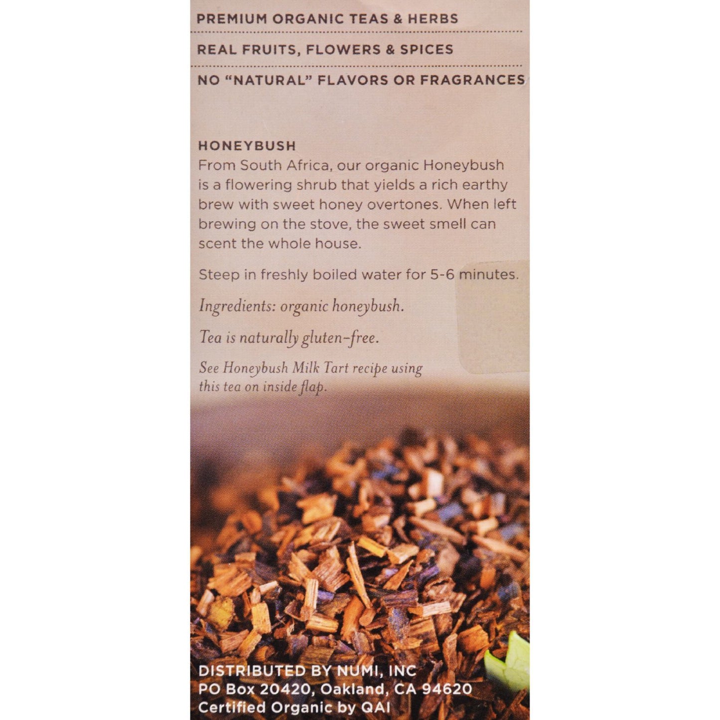 Numi Honeybush Bushman's Brew - 18 Tea Bags - Case of 6