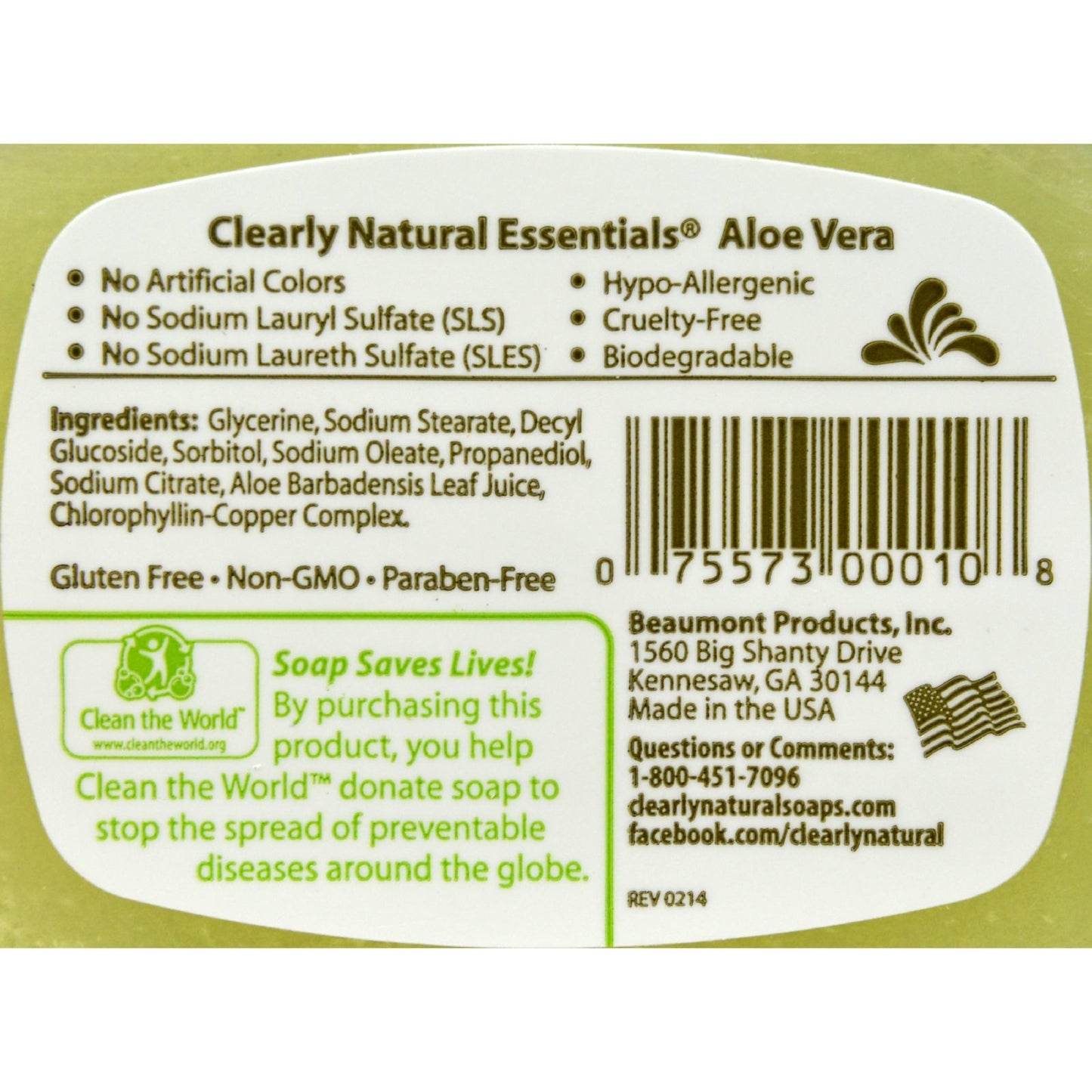 Clearly Natural Glycerine Bar Soap Aloe Vera - 4 oz