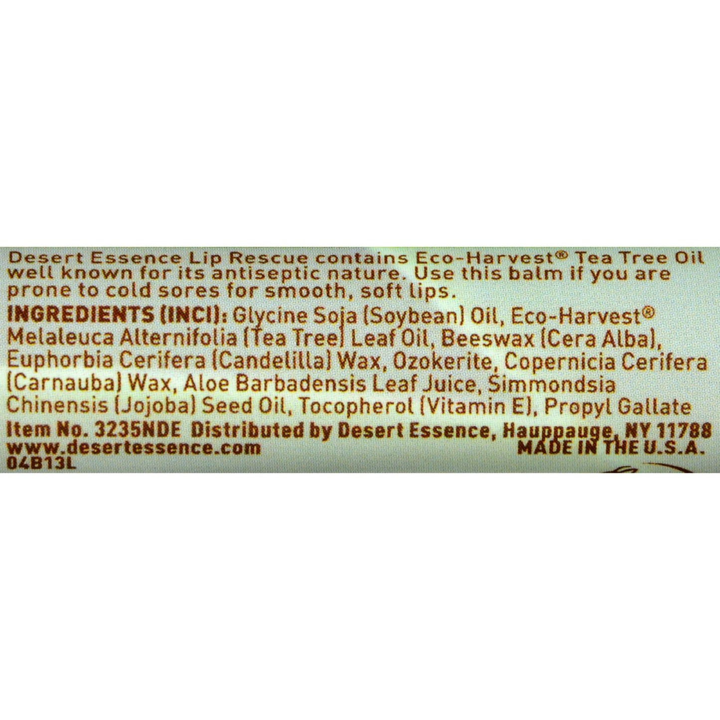 Desert Essence - Lip Rescue Therapeutic with Tea Tree Oil - 0.15 oz - Case of 24