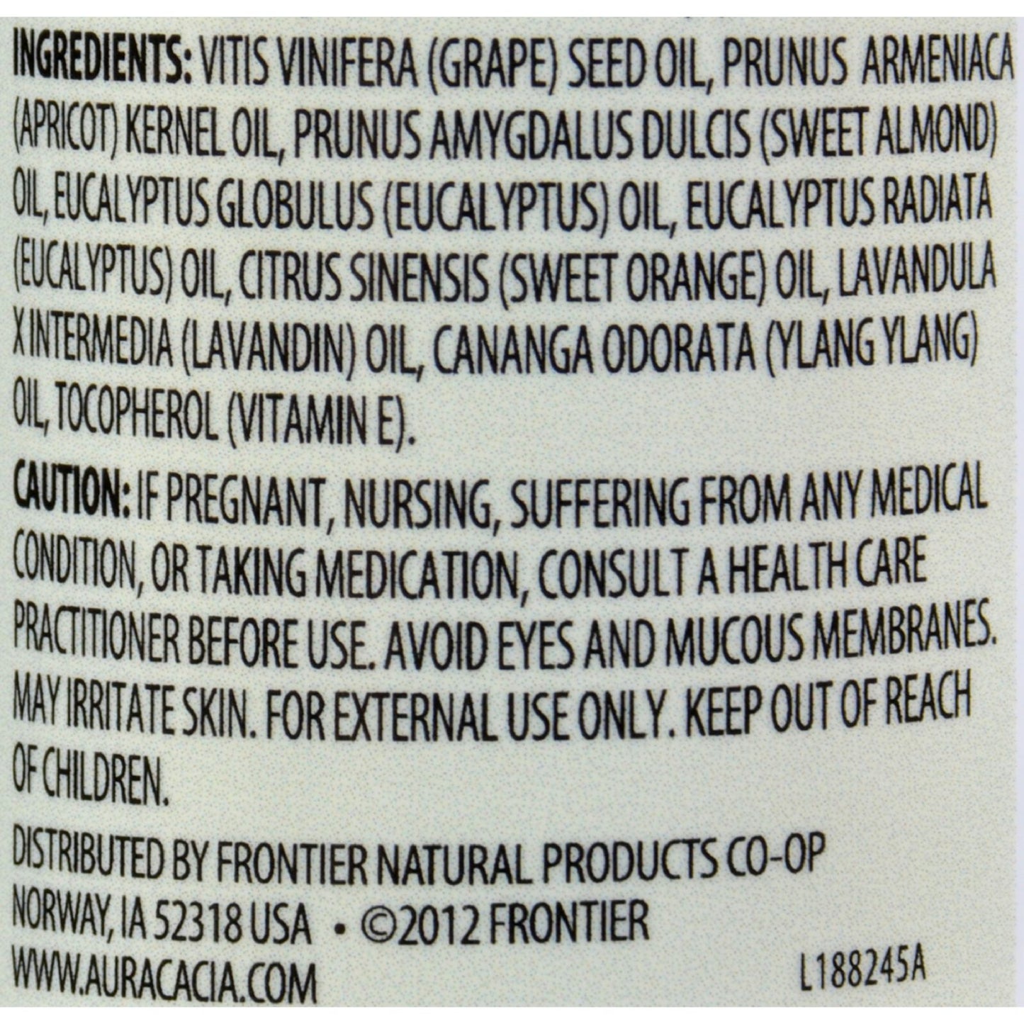 Aura Cacia - Aromatherapy Bath Body and Massage Oil Eucalyptus Harvest - 4 fl oz