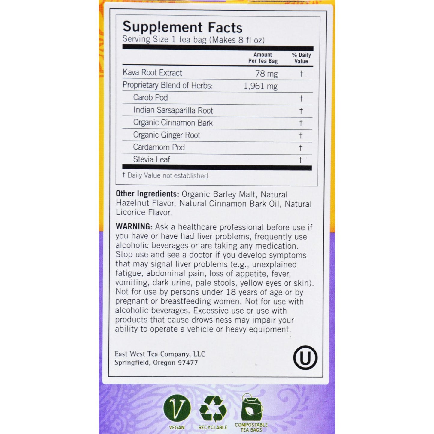 Yogi Kava Stress Relief Herbal Tea Caffeine Free - 16 Bag - Case of 6