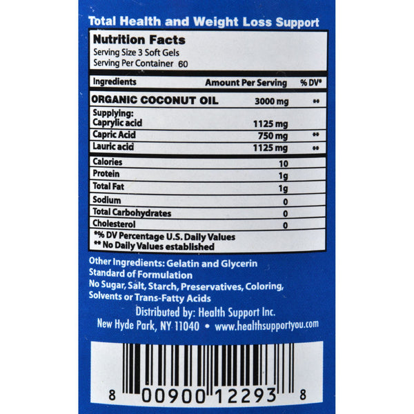 Health Support Coconut Oil Diet - 120 Softgels