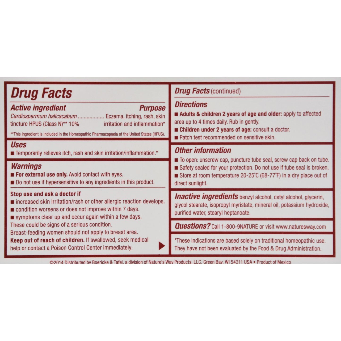 Boericke and Tafel - Florasone Itches and Rashes Cream - 1 oz