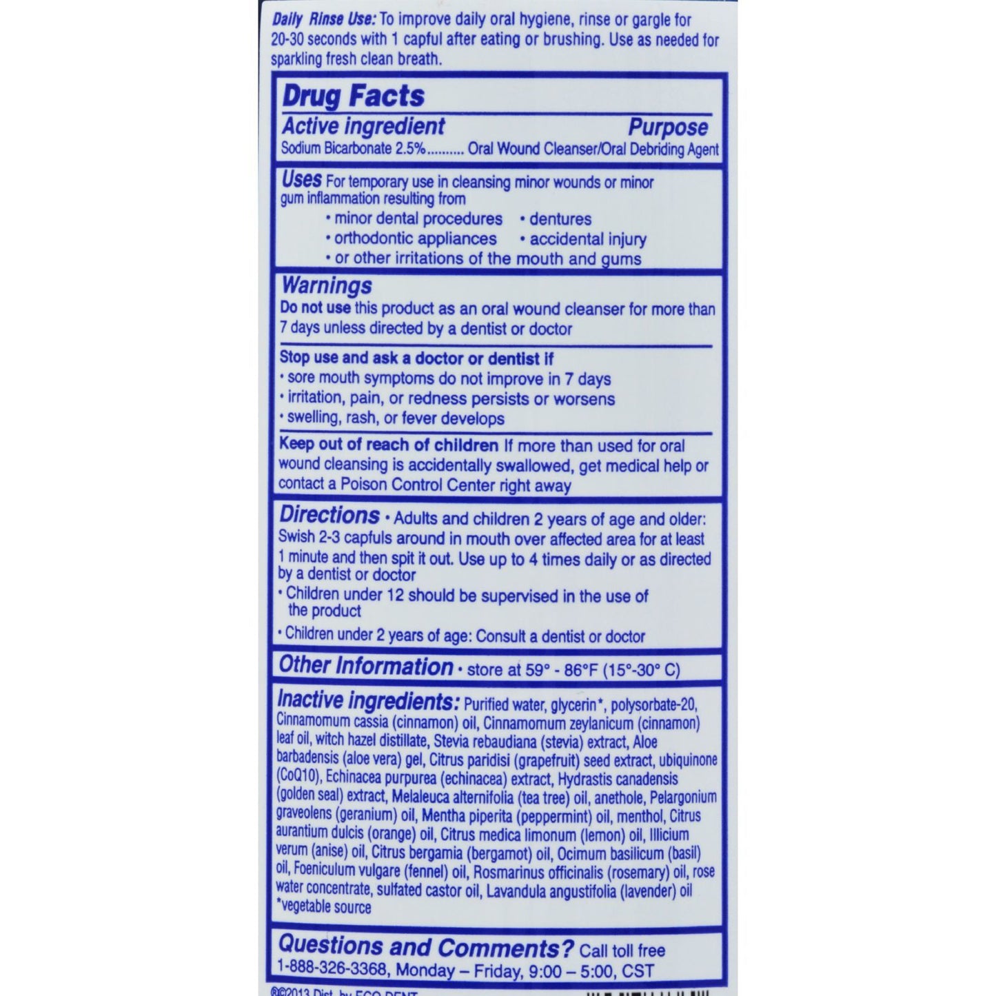Eco-Dent Dailyrinse Mouthrinse - Cinnamon - 8 oz
