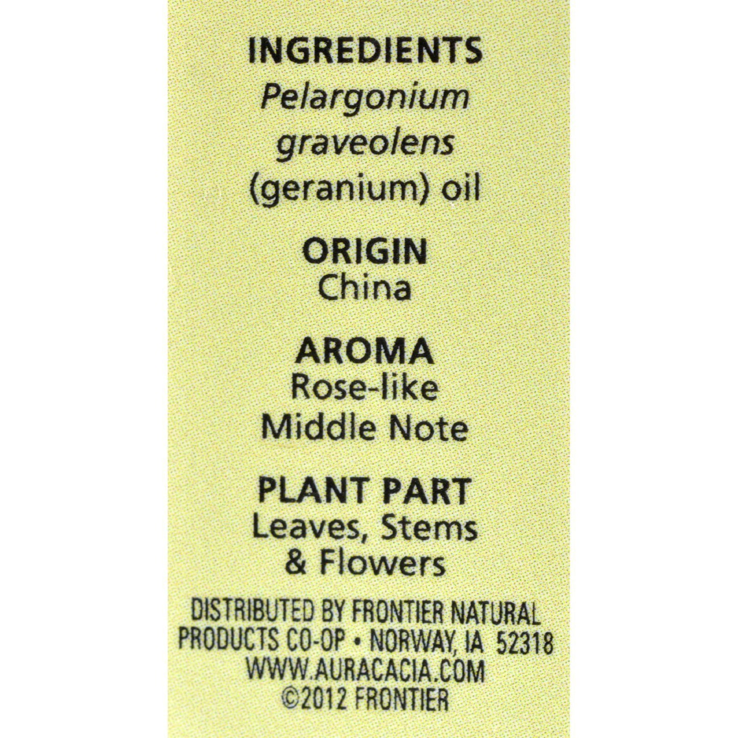Aura Cacia - Pure Essential Oil Geranium - 0.5 fl oz