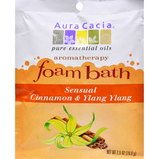 Aura Cacia - Foam Bath Sensual Cinnamon and Ylang Ylang - 2.5 oz - Case of 6