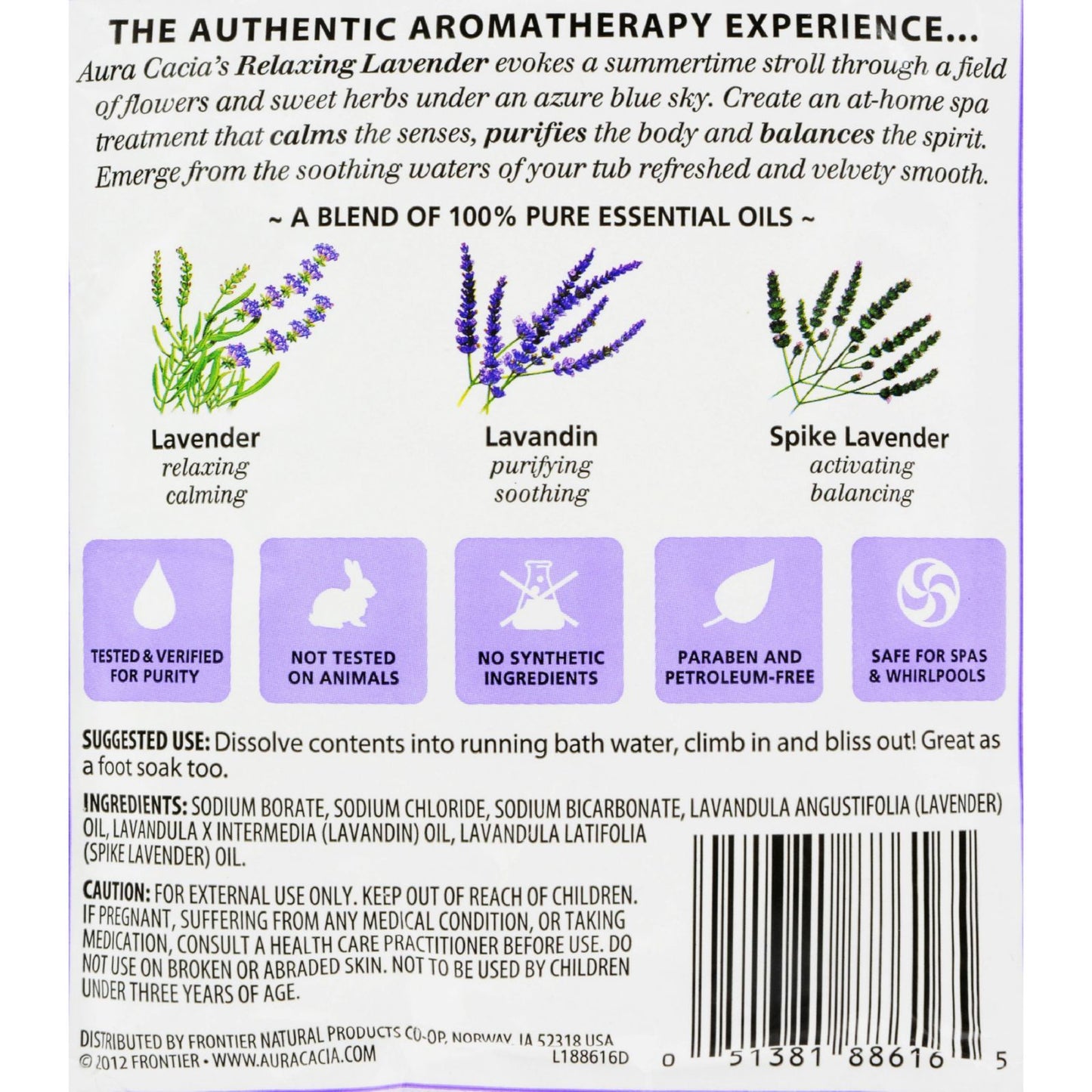 Aura Cacia - Aromatherapy Mineral Bath Lavender Harvest - 2.5 oz - Case of 6