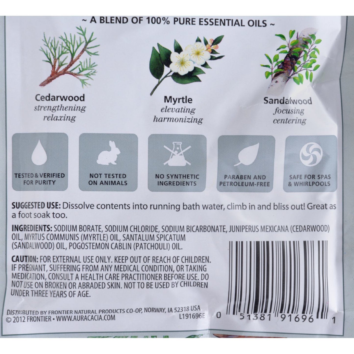 Aura Cacia - Aromatherapy Mineral Bath Meditation - 2.5 oz - Case of 6