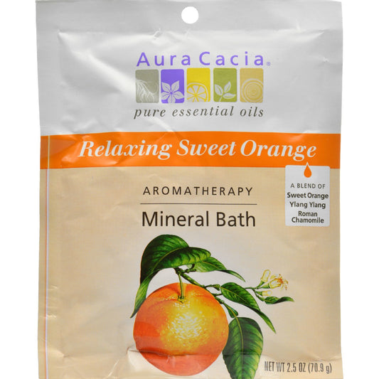 Aura Cacia - Aromatherapy Mineral Bath Relaxing Sweet Orange - 2.5 oz - Case of 6