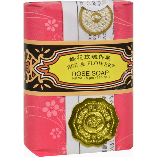Bee and Flower Soap Rose - 2.65 oz - Case of 12