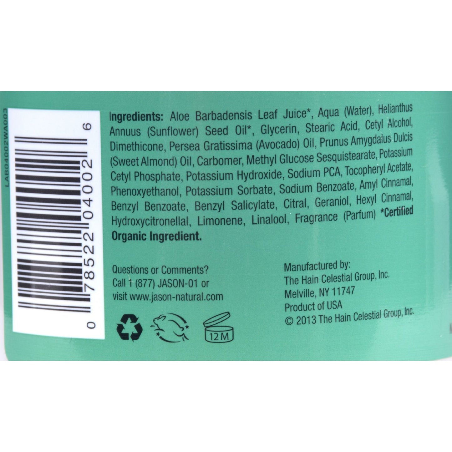 Jason Ultra-Comforting Aloe Vera Moisturizing Creme - 4 oz