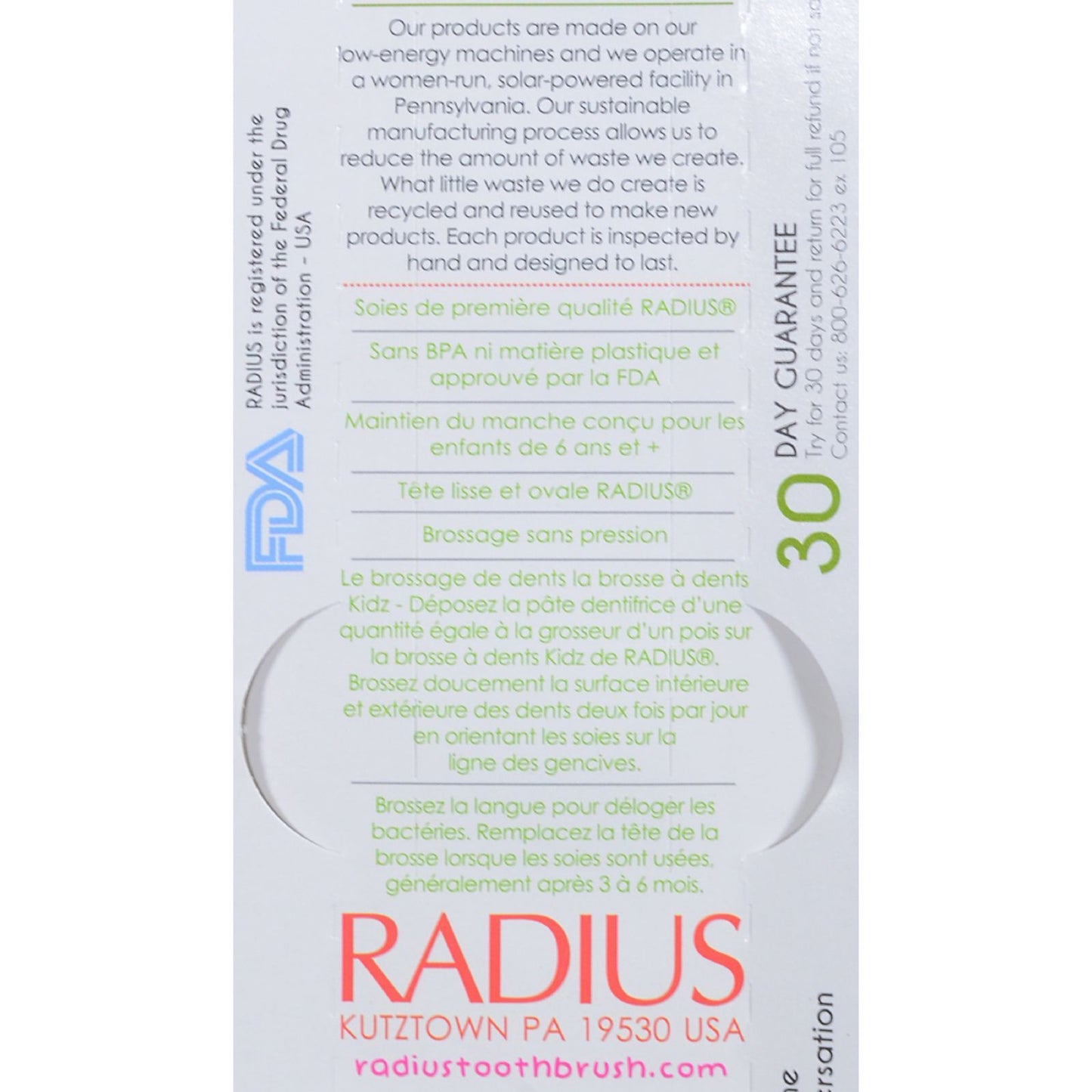 Radius - Kidz Toothbrush (Soft Bristles) - 1 Toothbrush - Case of 6