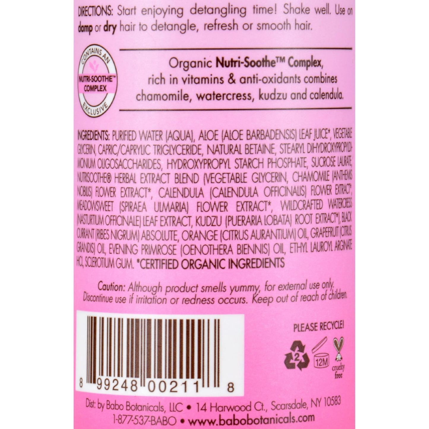 Babo Botanicals - Instantly Smooth Detangler Berry Primrose - 8 fl oz