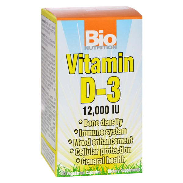 Bio Nutrition - Vitamin D-3 - 12000 IU - 50 Vegetarian Capsules