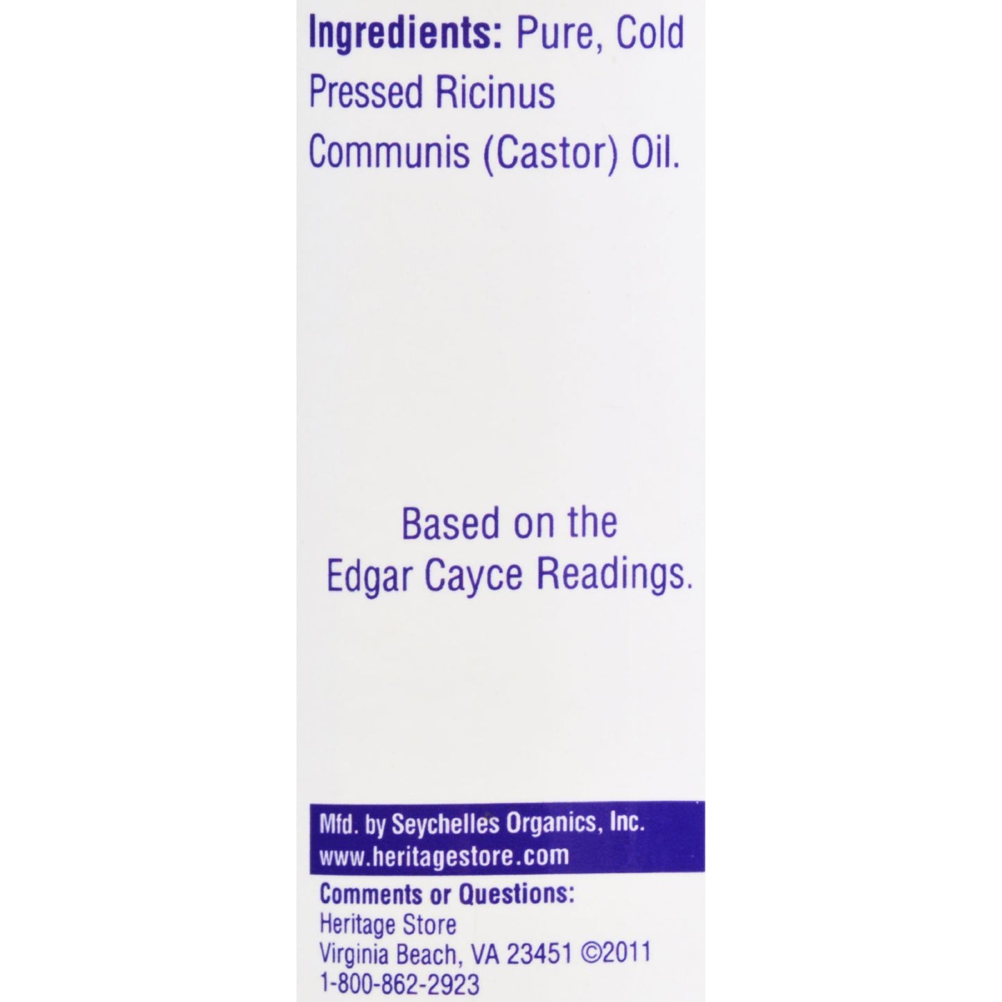 Heritage Products Castor Oil Hexane Free - 4 fl oz