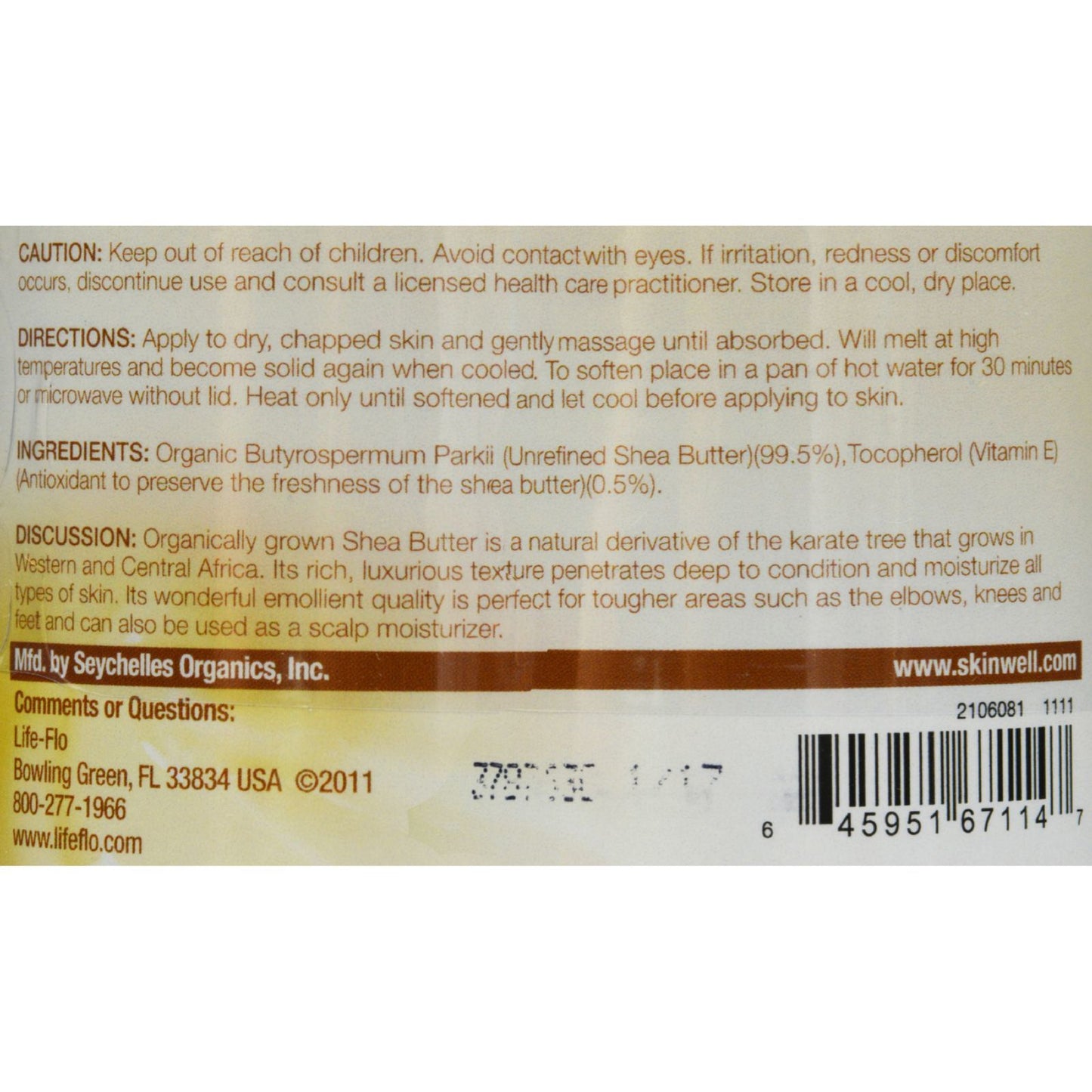 Life-Flo Pure Shea Butter Organic - 9 fl oz