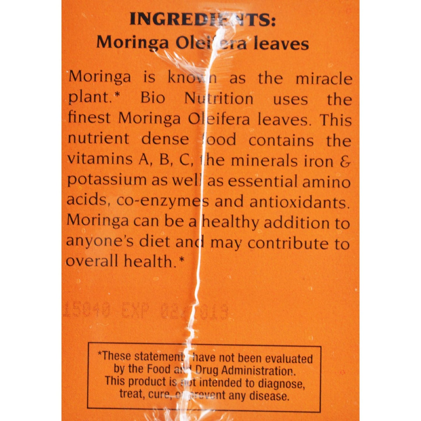 Bio Nutrition - Tea - Moringa - 30 count