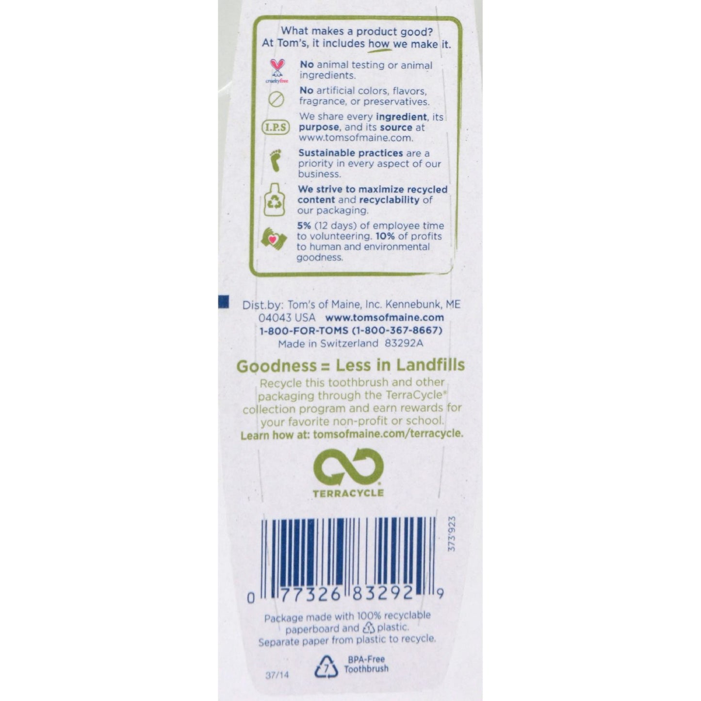 Tom's of Maine Adult Toothbrush - Soft - Case of 6